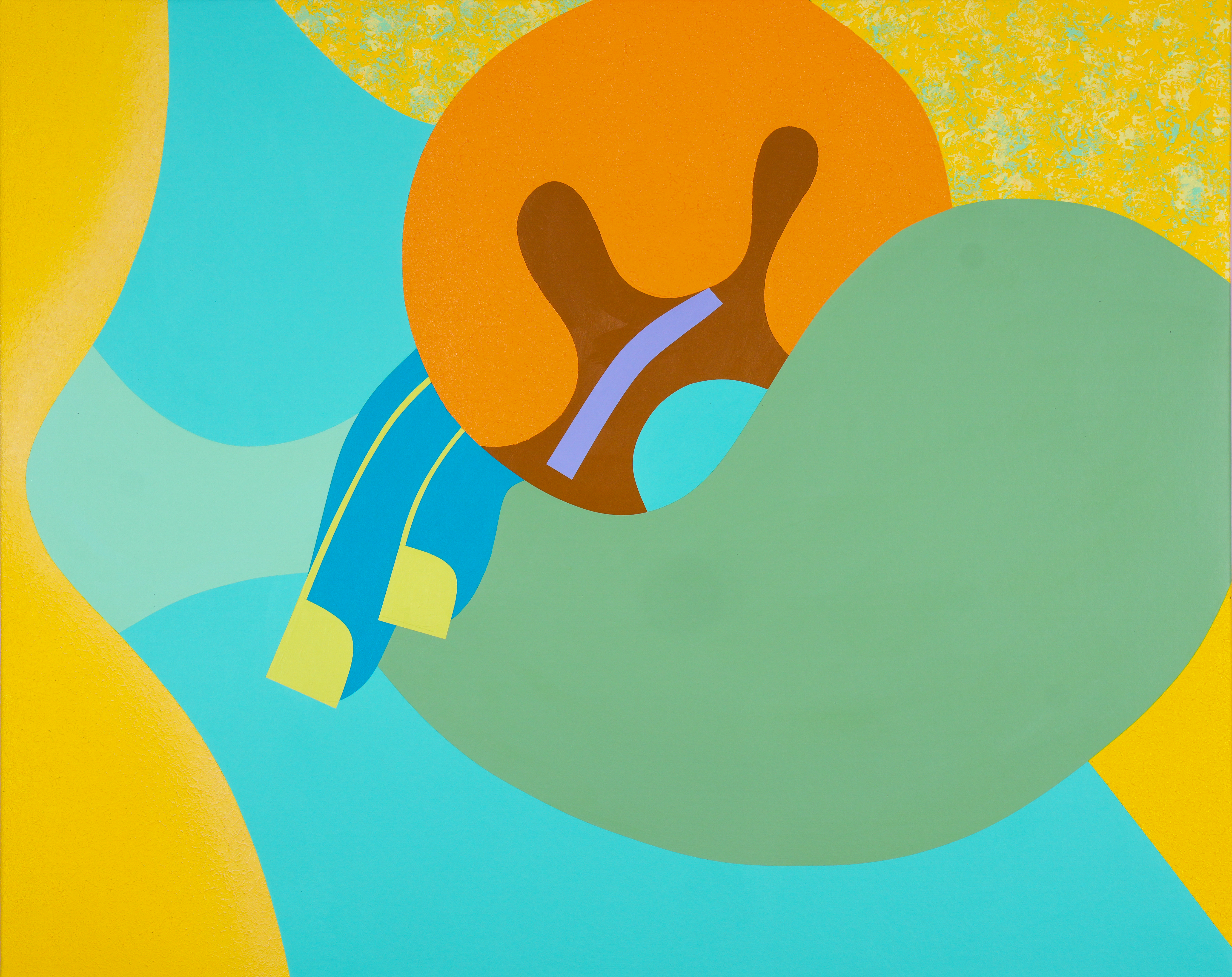 deborah segun b 1994 safe haven 2024 acrylic on canvas 82 x 108cm 32 14 x 42 12in