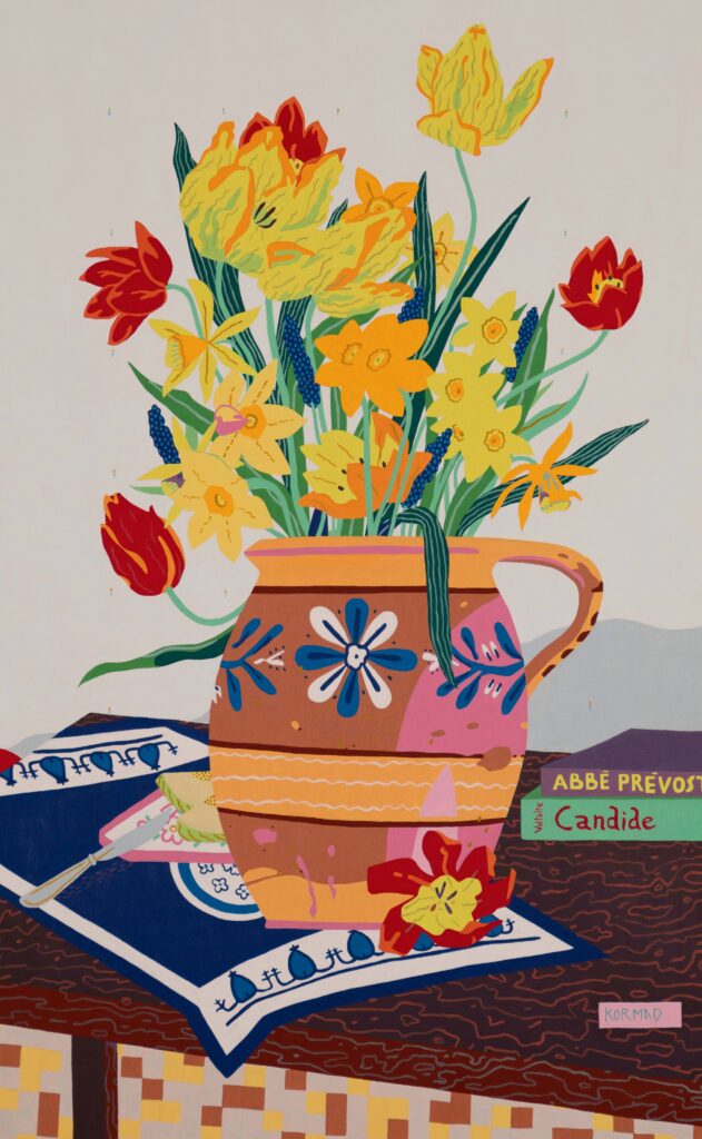 MICHAL KORMAN b. 1987 The Flowers of the Twelve Months – March, Tulip and Daffodil, 2021 Oil on canvas 130 x 81 cm (51 1:8 x 31 7:8 in.) (1)